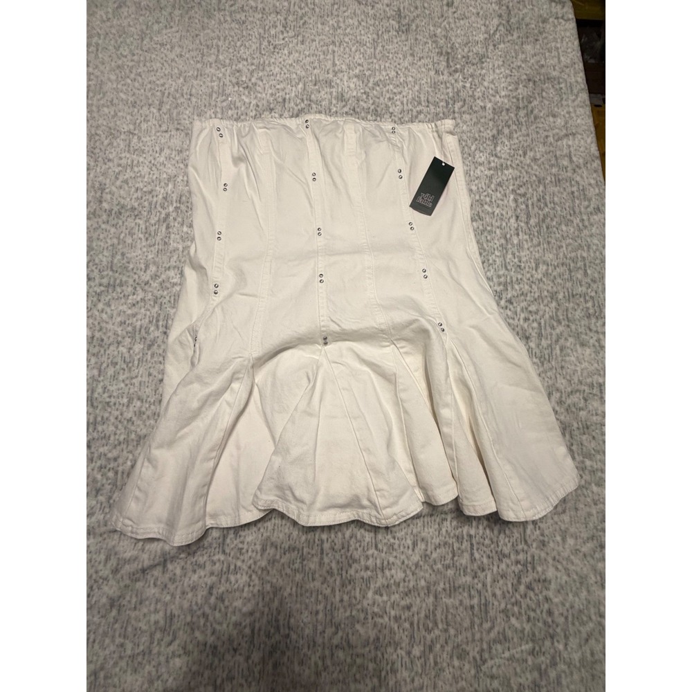 Wild Fable ‎ NWT White Denim Corset dress studded Flare Mini Size XL
